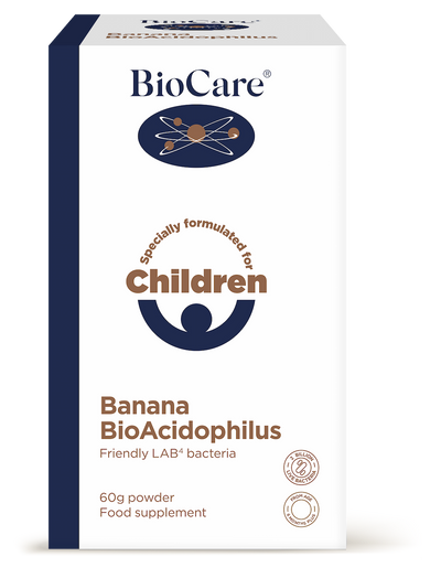 Banaanimaitseline BioAcidophilus probiootikumid lastele